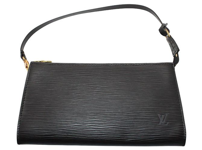 Louis Vuitton Handtasche Pouch aus schwarzem Epi-Leder