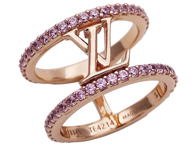 Anillo Louis Vuitton de oro rosa y strass Dorado