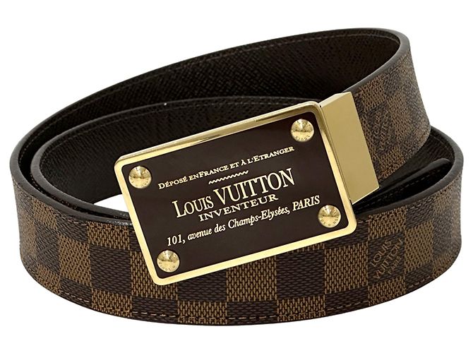 Louis Vuitton Damier Canvas Belt Brown Damier ebene