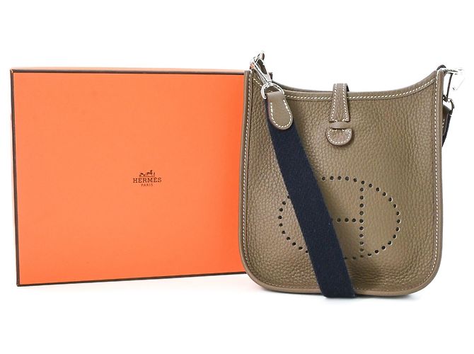 Hermès Hermes Evelyne TPM Mini Schultertasche Grau Taupe