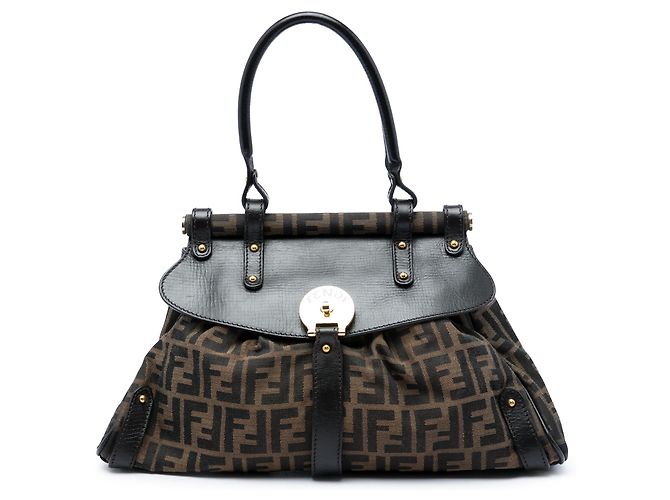 Bolsa Fendi Medium Zucca Canvas Magic Castanha Marrom
