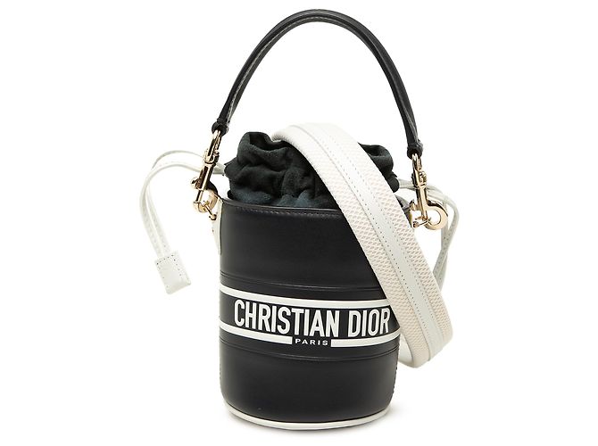 Autre Marque Borsa secchiello Dior Vibe in micro pelle di vitello blu con coulisse Blu navy