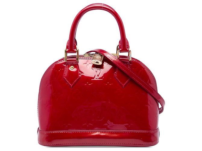 Louis Vuitton Red Monogram Vernis Alma BB Rot