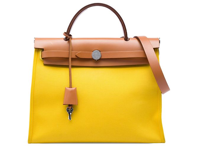 Hermès Yellow Toile Herbag Zip 31 Jaune