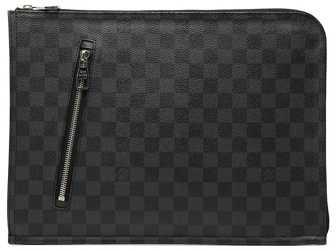 Louis Vuitton Black Damier Graphite Poche Documents Portfolio Nero