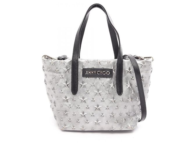 Borsa 2-way Jimmy Choo MINISARA con borchie a stella Nero Argento