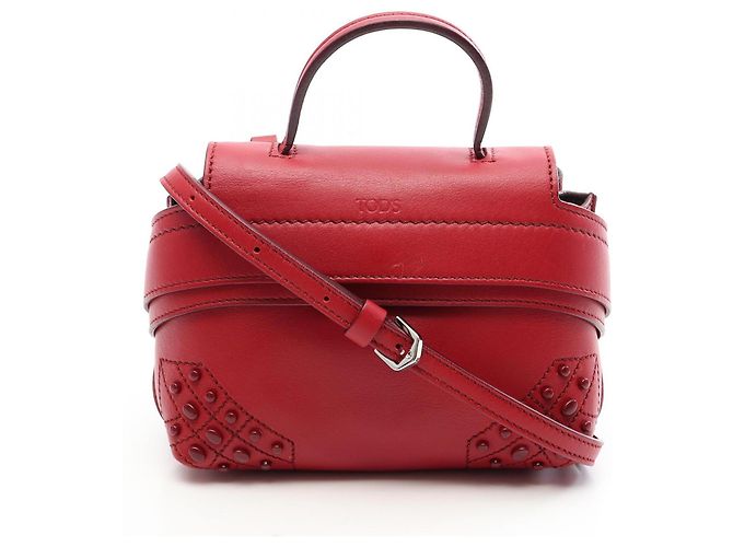 Tod's Wave Bag Mini 2-Way Handtasche aus rotem Leder