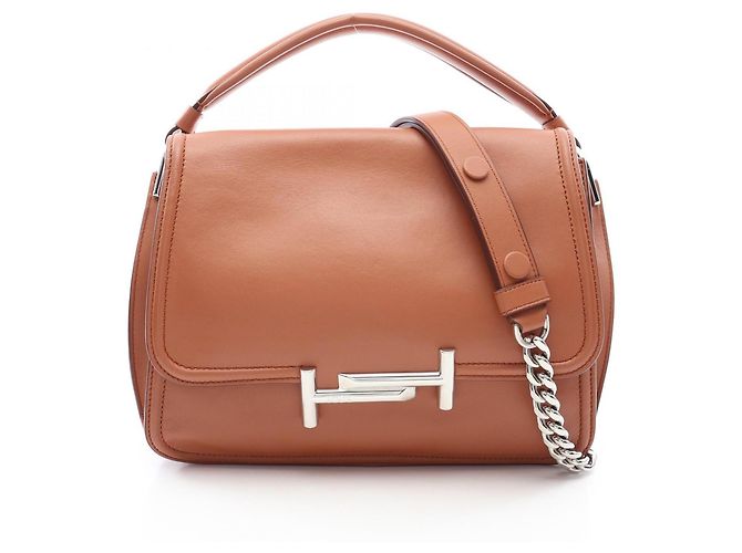 Bolsa 2-Way Tod's Double T em couro marrom