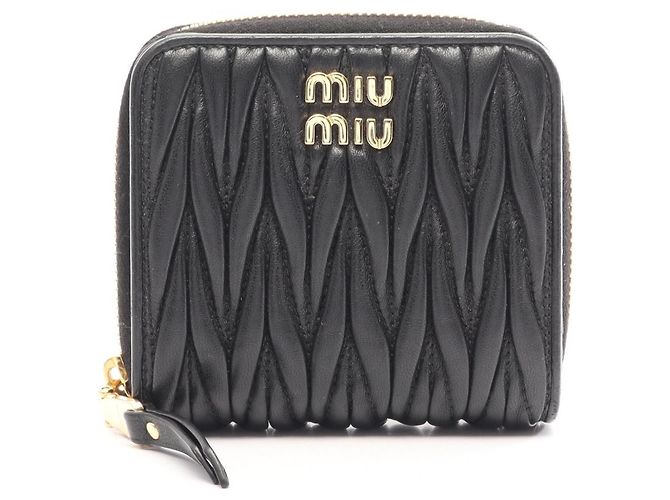 Miu Miu Black Matelasse Bi-fold Wallet