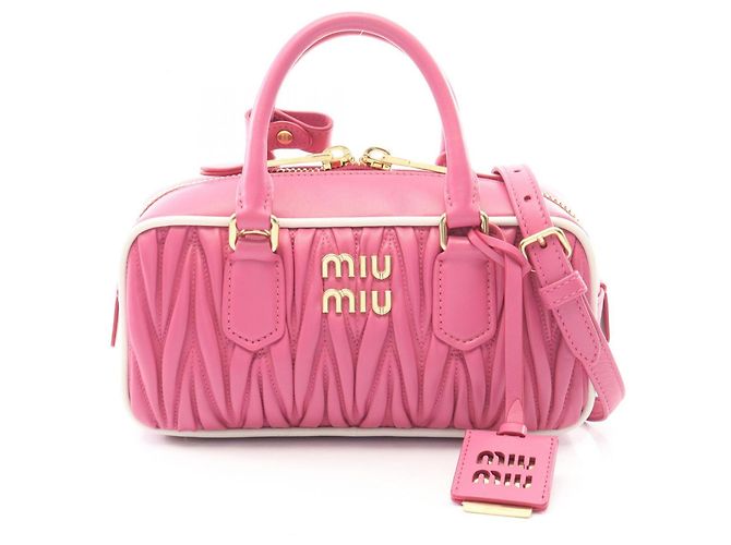Sac à main 2-Way Miu Miu Matelassé Rose Blanc