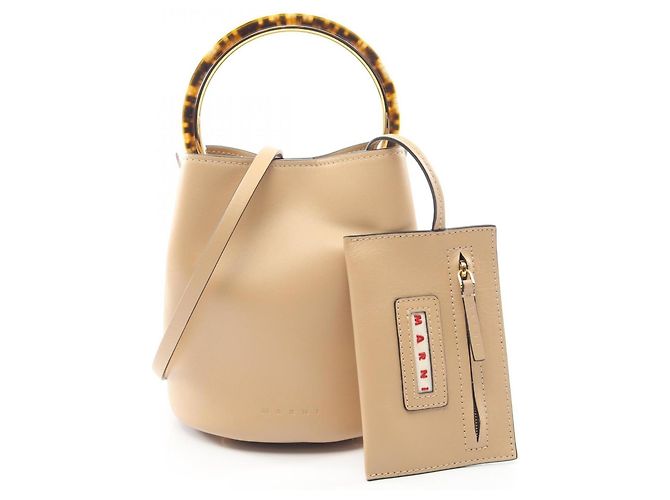 Sac à main 2-Way Marni Panier Beige
