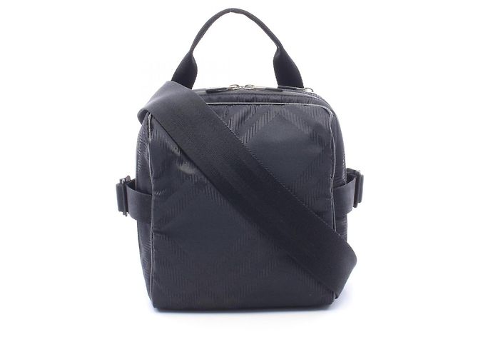 Borsa a tracolla Burberry Check Jacquard Nero