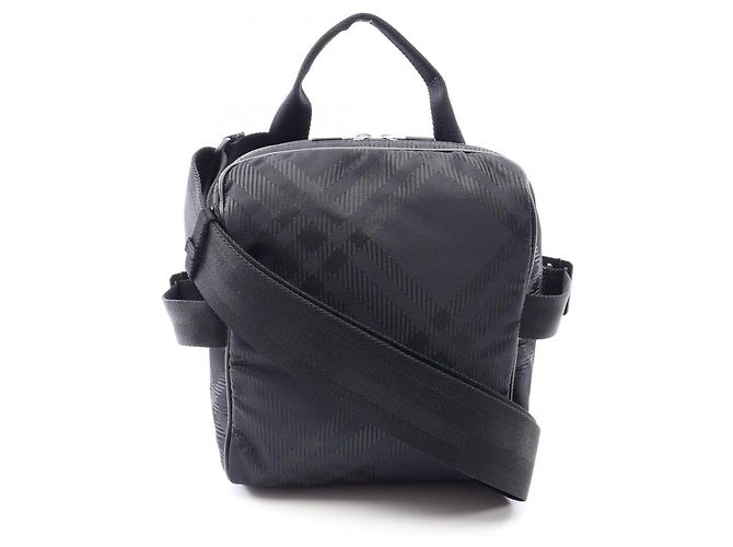 Borsa a tracolla Burberry Check Jacquard Nero
