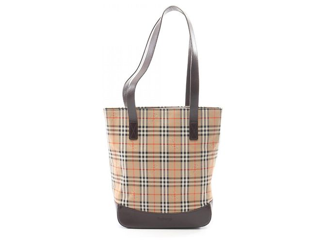 Saco Tote Burberry Nova Check Marrom Bege