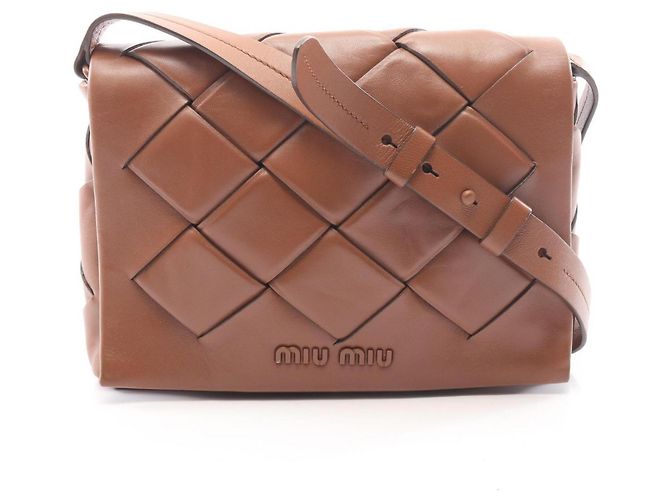 Borsa a tracolla Miu Miu in pelle marrone