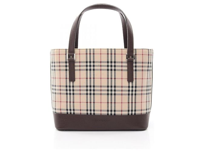 Bolsa de mão Burberry Nova Check Marrom Multicor Bege