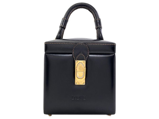 Borsa Vanity Loewe in pelle di vitello nera Nero