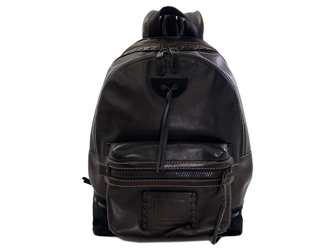 Coach Black Leather Backpack