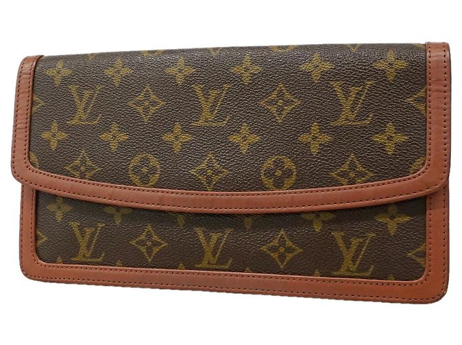 Louis Vuitton Monogram Pochette Dam PM Clutch Bag Marrom