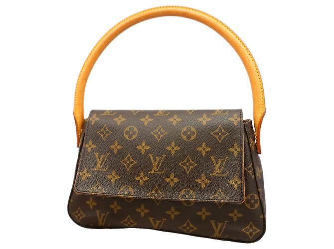 Borsa a tracolla Louis Vuitton Monogram Mini Looping Marrone