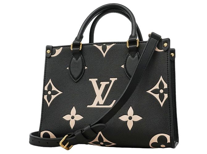 Borsa Louis Vuitton Monogram Empreinte Bicolor OnTheGo PM Nero Beige