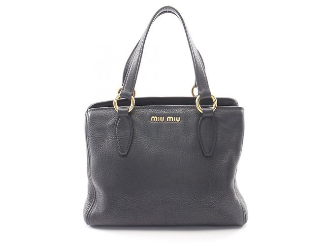 Borsa Tote Miu Miu in pelle nera Nero
