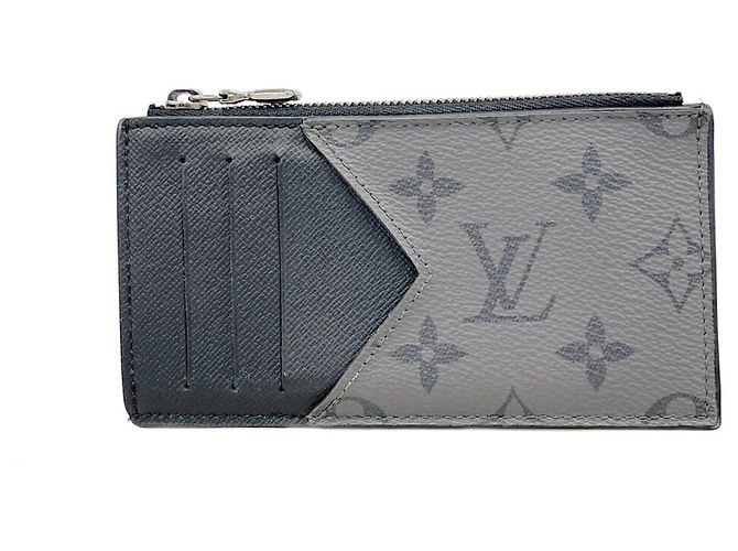 Portacarte e monete Louis Vuitton Monogram Eclipse Reverse Marrone Nero