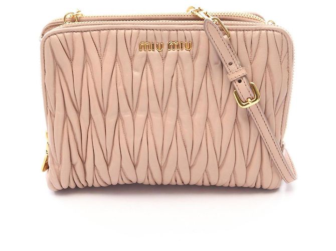 Borsa a tracolla in pelle Matelassé Miu Miu Rosa