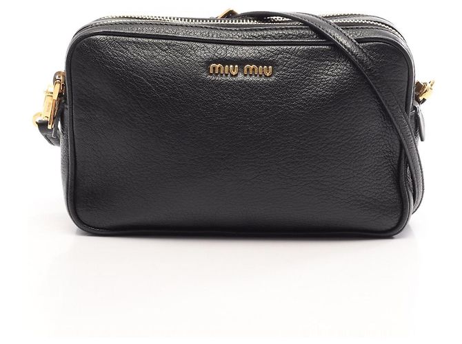 Borsa a tracolla Miu Miu in pelle Madras Nero