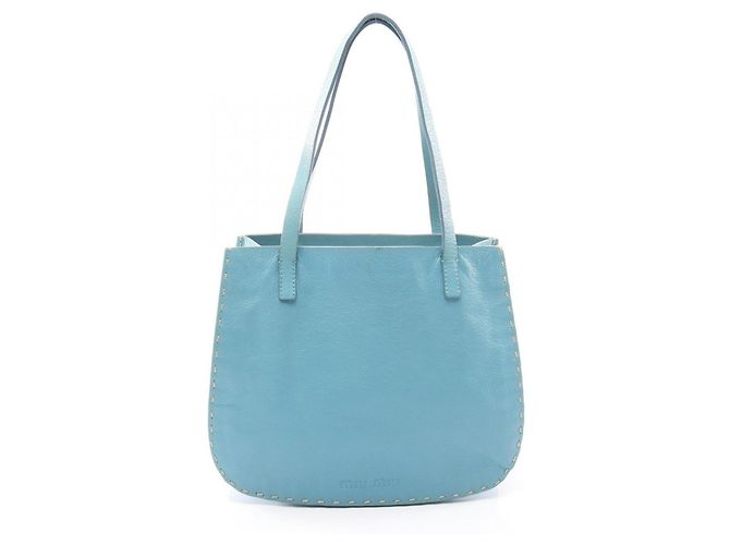 Borsa a mano Miu Miu in pelle blu