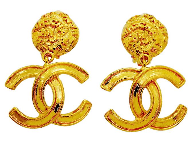 Orecchini a clip Chanel placcati oro D'oro