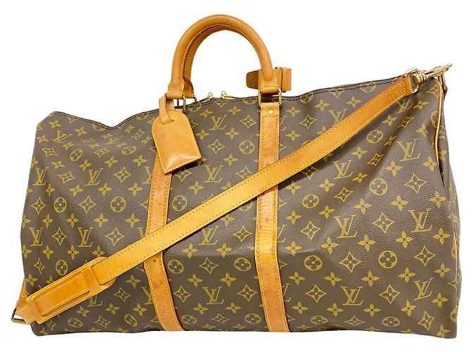 Louis Vuitton Boston Monogram Keepall Bandoulière 55 Marrom