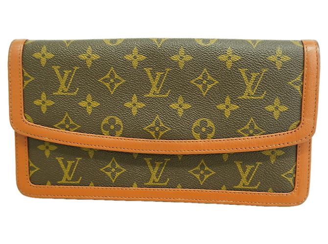 Louis Vuitton Monogram Pochette Dam PM Clutch Bag Marron
