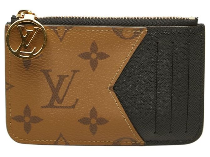 Louis Vuitton Monogram Reverse Portecarte Romy Brown Black