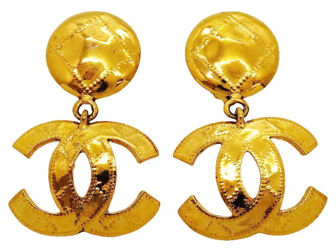 Chanel vergoldete Clip-Ohrringe Golden
