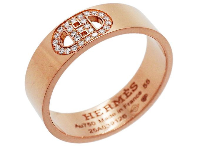 Ring Hermès Anel Hermes H d'Ancre em ouro rosa 18K com diamante