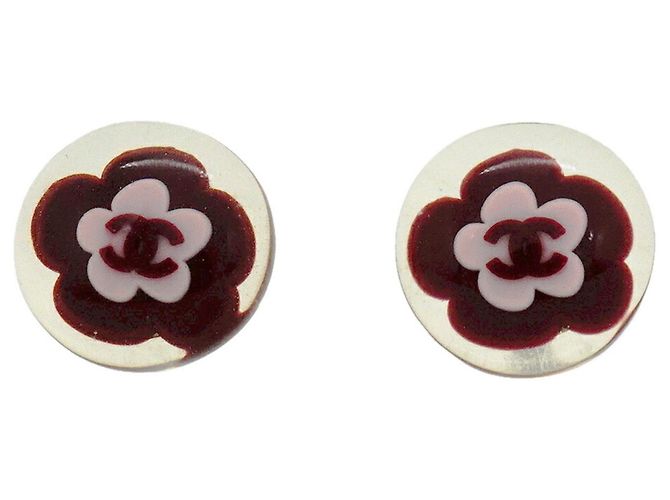 Orecchini a lobo Chanel rosa e argento