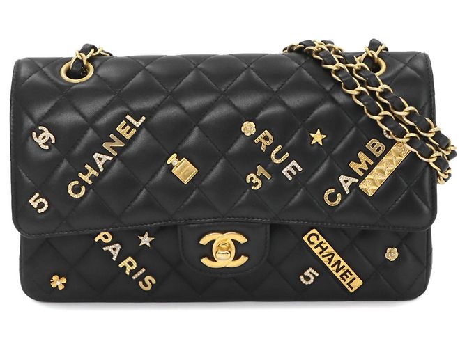 Bolsa de ombro com corrente Chanel Matelasse 25 Preto