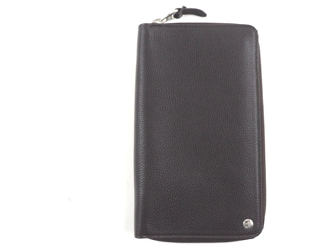 Alfred Dunhill Dunhill Boston Leather Long Wallet Dark brown