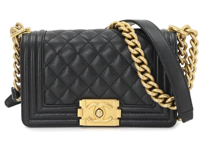 Le Boy Bolsa de Ombro Chanel Boy Small com Corrente Preto
