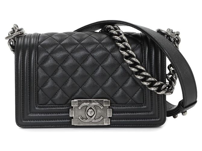 Borsa a tracolla Chanel Boy Small con catena Nero