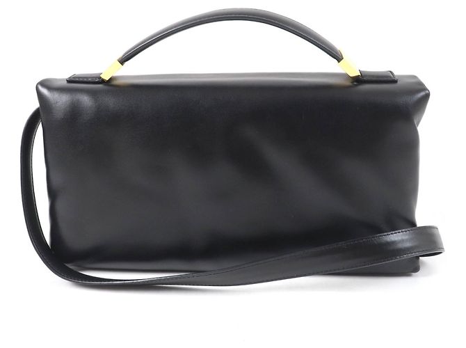 Bolsa de ombro Marni em couro preto