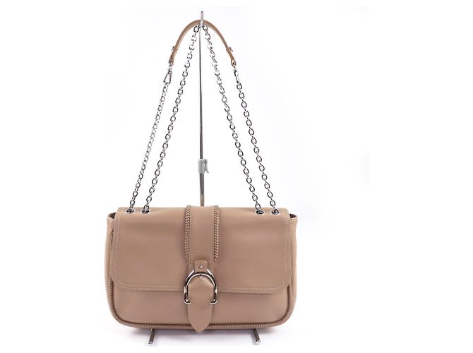 Sac à main en cuir Longchamp Amazone Chain Marron