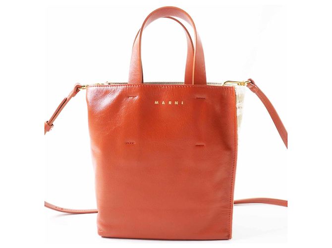 Marni Museo Mini Canvas Leather Shoulder Bag Multiple colors