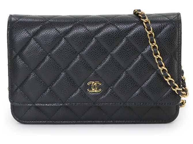 Portafoglio a catena classico Chanel Matelassé Nero