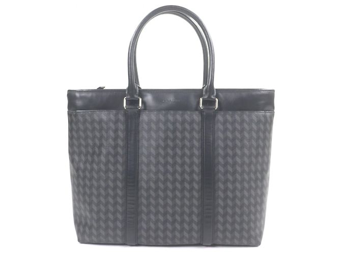 Coach F29032 Leather Herringbone Shoulder Bag Brown Black