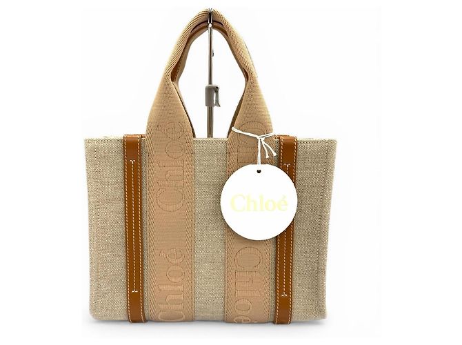 Sac cabas Chloé Woody Small Beige