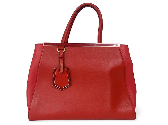 Fendi 2Jours Leather Medium Red