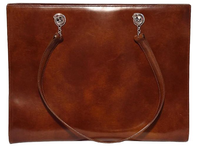 Saco tote Cartier em couro Tabaco Marrom