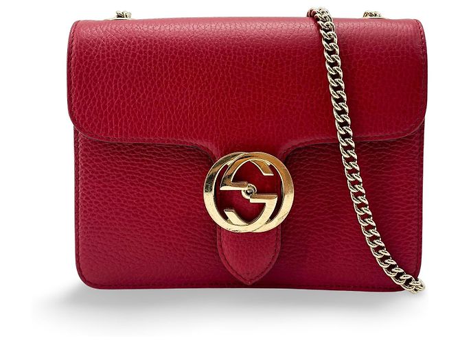 Gucci Interlocking Leather Small Roja
